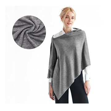 PK18A15HX Cashmere Acryl 3-in-One Strick Poncho Topper Wrap Schal Pullover